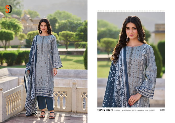 Bin Saeed Lawn Collection Vol 11 By Shraddha Embroidery Cotton Pakistani Suits Suppliers In India
